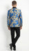 Men’s Royal Blue and Gold Blazer Jacket – Luxury Floral Pattern Tuxedo Blazer, Formal Party Wedding Dinner Jacket, Stylish Evening Wear