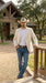 Men’s Off White Casual Blazer – Classic Western Style Lightweight Summer Cowboy Jacket Casual Ivory Cream Color