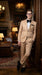 Men’s Champagne Gold Paisley Prom Tuxedo, Formal Dinner Suit for Prom, Weddings, Parties in Tan Color