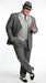 Men’s Grey Pinstripe 1920s Gangster 3 Piece Suit, Contrast Lapel Vintage Formal Suit for Parties, Prom, Weddings, and Theme Events