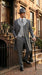 Men’s Grey Pinstripe Zoot Suit 3 Piece – 1920s Gangster Vintage Wide Lapel Suit with Vest for Wedding, Party