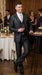 Men’s Black Three Piece Suit – Modern Fit 3PC Formal Suit with Vest for Wedding, Prom and Business Events Sharkskin Shiny Fabric