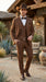 Men’s Light Brown Western Tuxedo 3 Piece Suit with Black Peak Collar Lapel, Country Look Cowboy Suit