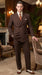Men’s Brown Vintage Double Breasted Suit, Classic 1940s Style Formal Wedding Business Suit Set