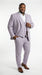 Men’s Lilac Lavender Windowpane Check 3 Piece Suit – Lilac Plaid Formal Suit with Vest for Wedding, Prom and Business Events