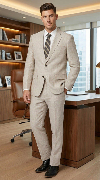 Big and Tall Men’s Gray Suit Separates with 2 Button Jacket and Matching Pants, Formal Dress Suit