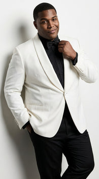 Snow White Dinner Jacket 100% Poly - Cheap Priced Blazer Jacket For Men Online1 Button Shawl Collar