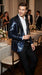 Men’s Navy Sequin Blazer – Navy Blue Sparkle Sequin Formal Blazer with Satin Lapel for Prom, Party and Evening Events