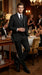 Vitali Mens Black Tone on Tone Shadow Stripe Vested Suit Set – 3 Piece Modern Fit Pinstripe Two Buttons