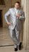 Men’s Silver Grey Sharkskin Suit – 3 Button Classic Fit Shiny Formal Suit for Wedding, Business and Party Wear
