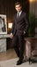 Men’s Tiglio Italian Brown Suit with Two Button Blazer and Matching Pants, Formal Business Wedding Suit