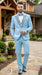 Mens Light Blue 3 Piece Prom Tuxedo – Sky Blue Formal Suit with Sequin Lapel Wedding Party Tuxedo Set in Baby Blue