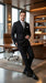 Statement Confidence Men'S Black Double Breasted Wool Italian Design Suit