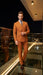 Men’s Vitali Brand Rustish Orange Brown Copper Color Double Breasted Slim Fit Suit