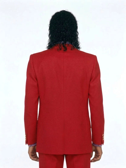 Men’s Red Suit Michael Jackson Award Ceremony Inspired Jacket – Classic Double Breasted Formal Suit , Stylish Party Dinner Jacket, Vintage Stage Wear