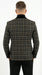 Mens Tartan Black and Gold Check Blazer – Windowpane Plaid Sport Coat Velvet Lapel Formal Party Jacket Chirsitmas New Year Holiday Jacket