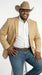 Men’s Tan Camel British Khaki Western Blazer – Two Button Classic Casual Sport Coat - Ranch Country Coat