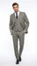 Vitali Brand Men’s Grey Textured Patterned 3 Piece Suit – Modern Fit Checkered Sharkskin with Blazer, Vest & Trousers, Business Wedding