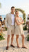 Men’s Tan Linen Suit with Shorts, 2 Piece Summer Short Suit, Casual Beach Wedding Outfit