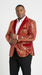 Men’s Red and Gold Sequin Christmas Holiday Blazer – Luxury Party Jacket for New Year, Wedding and Festive Events