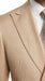 Vitali Men’s Tone on Tone Beige Pinstripe 2 Piece Suit, Double Breasted Summer Dress Suit for Weddings, Tan Beige Shadow Pinstripe