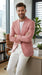 Men’s Red and white Houndstooth Summer Blazer, Lightweight Check Sport Coat for Weddings, Prom, Parties