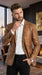 Men’s Tan Snakeskin Print Blazer, Brown Sport Coat Camel Alligator Crocodile Animal Print leopard Jacket