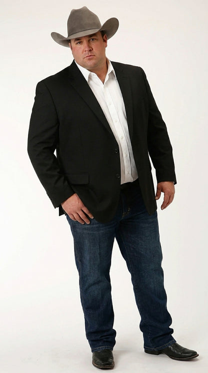 Men’s Black Linen Western Cowboy Blazer – Lightweight Formal Blazer Jacket for Wedding - Country Summer Jacket