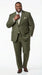 Men’s Olive Green Tuxedo With Trim Collar – Formal Wedding, Prom Suit Modern Fit