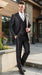 Men’s Black Three Piece Suit – Modern Fit 3PC Formal Suit with Vest for Wedding, Prom and Business Events Sharkskin Shiny Fabric