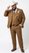 Men’s Tan Groom Outfit Country Wedding 3 Piece Suit Khaki Camel Color Modern Fit