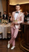 Men’s Rose Gold Pink Prom Tuxedo Suit – Slim Fit Paisley Pattern Formal Tuxedo Suit for Prom, Wedding and Special Events