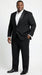 Tiglio Designer Men’s Black Single Button Tuxedo Suit – Formal Black Business and Wedding Suit Shawl Collar  Super 150's Wool Fabric