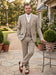 Men’s Light Tan Tweed Great Gatsby 3 Piece Suit – Vintage Vested Wedding Suit, 1920s Classic Formal Outfit Herringbone