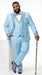 Mens Light Blue 3 Piece Prom Tuxedo – Sky Blue Formal Suit with Sequin Lapel Wedding Party Tuxedo Set in Baby Blue