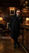 Men’s Black Double Breasted Overcoat, James Bond Inspired Long Formal Coat for Weddings, Business Events, Parties, and Winter Occasions