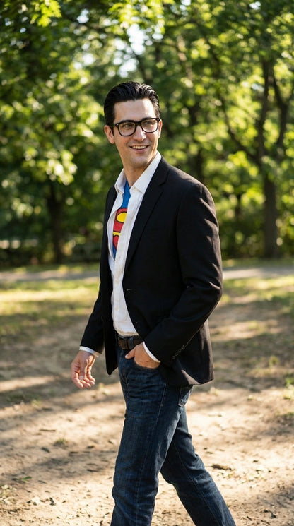 Mens Black Blazer – Clark Kent Inspired Smart Casual Office Blazer for Men Classic Everyday Formal Jacket