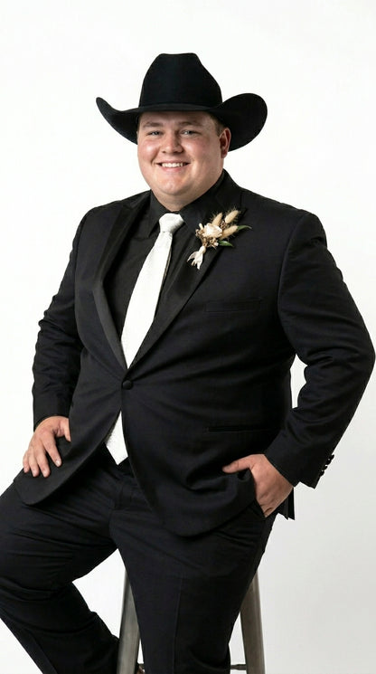 Men’s Black Tuxedo Western Blazer – Cowboy Style Formal Sport Coat Jacket for Dinner Jacket