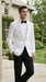Snow White Dinner Jacket 100% Poly - Cheap Priced Blazer Jacket For Men Online1 Button Shawl Collar