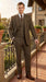 Men’s 1930s Brown Plaid 3 Piece Suit, Vintage Formal Wedding Business Dress Suit Set