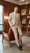 Mens Sand Beige 3 Piece Suit – Double breasted Vest Formal Suit Set  and Dress Pants in Champaign Natural Summer Color