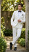 Mens White Wedding Tuxedo Suit – Formal Groom Suit Set Classic Dinner Jacket + White Tuxedo Shirt + Black Bow Tie