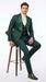 Mens Hunter Green Wedding Tuxedo Suit – Paisley Pattern Three Piece Formal Suit Set with Shawl Lapel for Groom, Prom in Emerald green