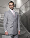 Mens Classic Wool Double Breasted Suit in Grey