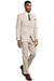 Men's Stacy Adams One Button Peak Lapel Vested Windowpane Plaid Suit in Tan