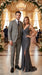 Vitali Brand Men’s Grey Textured Patterned 3 Piece Suit – Modern Fit Checkered Sharkskin with Blazer, Vest & Trousers, Business Wedding