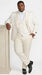 Men’s Ivory Paisley Tuxedo Suit 3 Piece – One Button Vested Satin Formal Suit for Wedding in Off white Cream Color