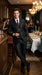 Men’s Black Shiny 3 Piece Tuxedo Groom Suit, Formal Vest Suit for Weddings, Prom, Black Tie Events, Black Lapel