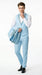 Sky Blue Prom Tuxedo - Perfect Wedding Suit Vested Rhinestone sequin Lapelled