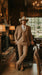 Mens Camel Brown Copper Western 3 Piece Suit – Classic Country Style Blazer Vest Pants Set, Formal Cowboy Suit Outfit